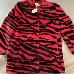 Michelle Mason Faux Fur tiger short Coat size 6 New with tags